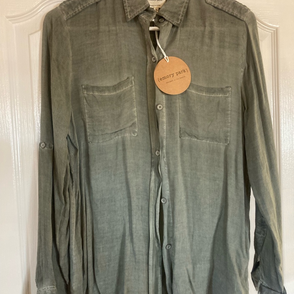 Emory Park Olive Green Casual Shirt